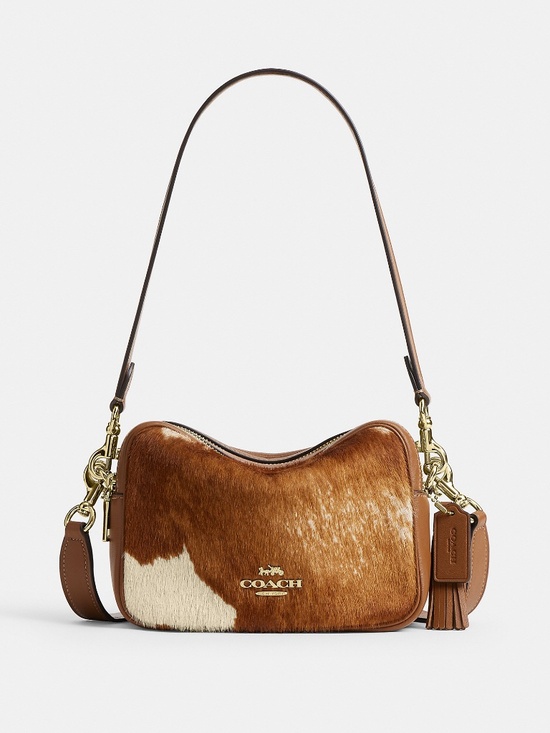 Coach Handbags - NWT Coach Mini Carey Crossbody Bag In Haircalf With Cow Print